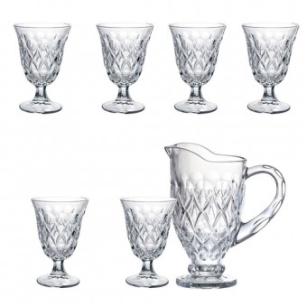 24000 Jogo para refresco Angelica 7 pecas em cristal ecologico (1L+6x240ml) transparente