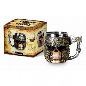 5778 caneca resina - caveira viking