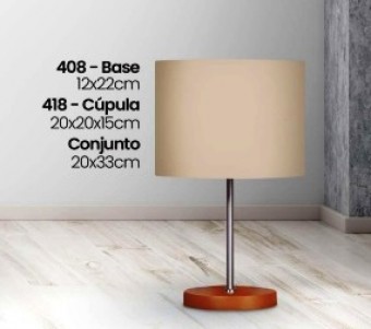 408 IMB ABAJUR TRADICIONAL IMBUIA CUP TEC BEGE