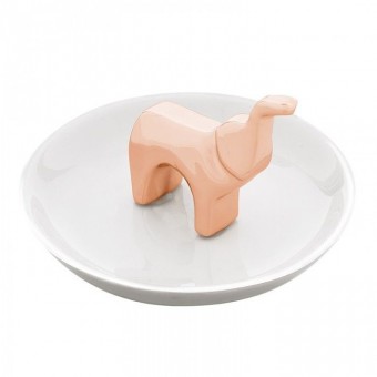 7671 PORTA BIJOUX ELEFANTE ROSE CERAMICA