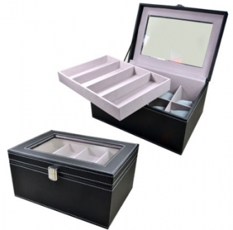 XDF3581 ESTOJO PARA RELOGIO E OCULOS COURINO