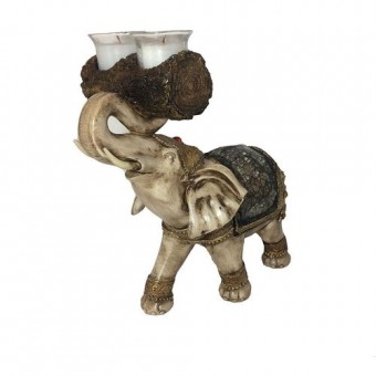 3010556 - ELEFANTE C/PT VELA DET CRAQ PINT MAD 28CM
