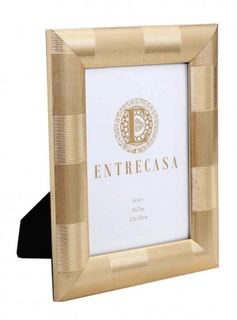 22120 PORTA RETRATO MADEIRA RETANG LISTRAS METALIZ