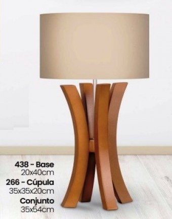 438 IMB ABAJUR ROS P IMBUIA CUP TEC BEGE