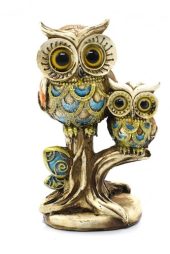 22302 OBJETO ORNAMENTACAO RESINA CORUJA 