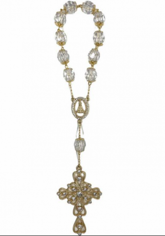 5636 DEZENA DE NOIVA SEMI CRISTAL DOURADO