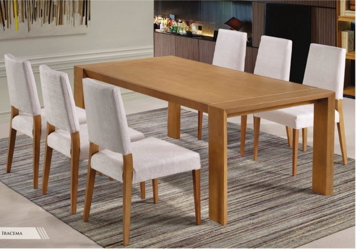 7431 - Mesa Iracema tampo madeira  160 X 100 cm.