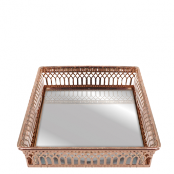 SHW606 BANDEJA ESPELHADA QUADRADA COBRE ROSE 19,5X19,5X A
