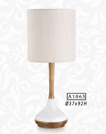A1063 ABAJUR RESINA/MAD/BM CUP 37X40 LINHO