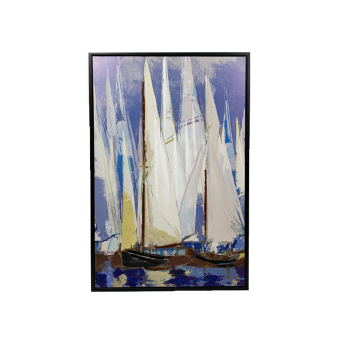 Sh22-mcd05 quadro em canvas barcos moldur