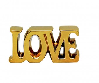 40516 DECOR CERAMICA CAPSLOCK LETTER LOVE DOURADA PEQ 18,5 X 3,5 X 9 CM