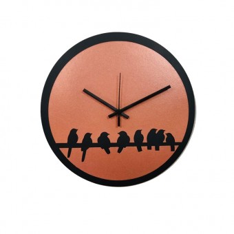 Birds-11 relogio parede passarinhos bronze