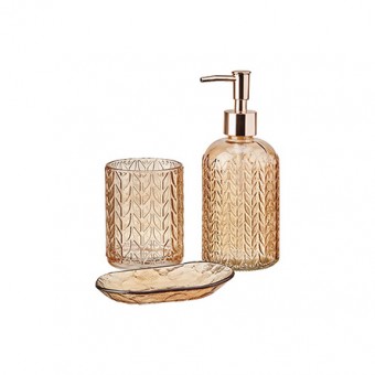 PSBL-023AB JOGO PARA BANHEIRO DE VIDRO LEAF 03 PCS