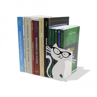 BR01.2401.FOS SUPORTE DE ACO P/LIVROS GATO BRANCO