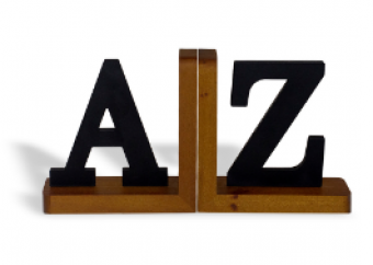 03326004 SUPORTE DE PINUS/MDF P/LIVROS AZ - PRETO IPE