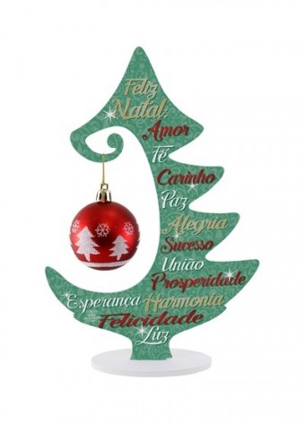 P17125 ENFEITE ARVORE DE NATAL COM STRASS FELIZ NATAL 28X19