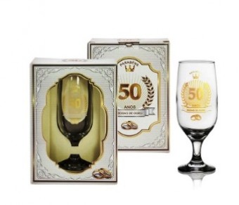 20224 TACA CERVEJA 50 ANOS BODAS DE OURO - CX PRESENTE