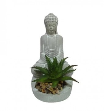 4601 BUDDHA DE CONCRETO C/SUCULENTA SORTIDO 9x8x12cm