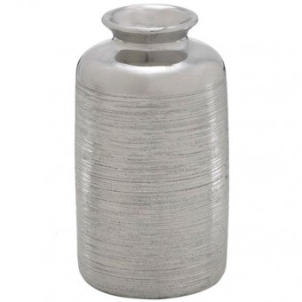 495-052 VASO DE CERAMICA MEDIO PRATA 10X22 CM