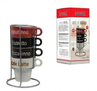 Jgch012 jg xicara suporte 200ml 5pcs porcelana