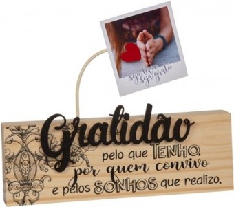 P18841 MADEIRINHA CRU PORTA RECADO GRATIDÃO PELO QUE TENHO...15X22X3