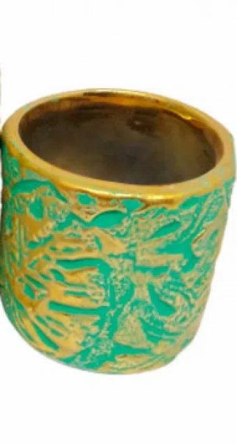 AQ036614 JG VASO FOLHA 2PCS PORCELANA