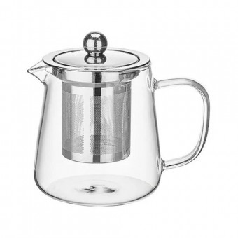 CHLR-009 CHALEIRA DE VIDRO COM INFUSOR INOX 450 ML