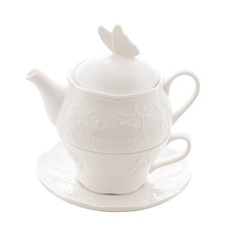 8524 cj 3pc p/cha de porcelana new bone butterfly flower
