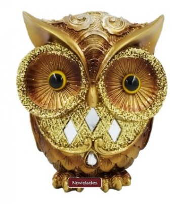 TCJA08 CORUJA 10,5CX8,5X8,5CM DOURADO