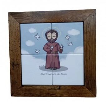 3094AP-040 QUADRO AZ. P- SAO FRANCISCO 20CMX20CM
