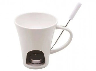 2825 mini fondue  de porcelana ivy branca 200ml