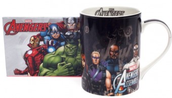 0100204490000001 CANECA RETA DREAM MUG 460ML AVENGERS PRETO.Ean :7898475609513