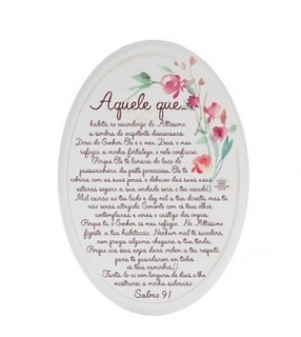 P16907 QUADRO SALMO 91...BRANCO ESPECIAL 34X23