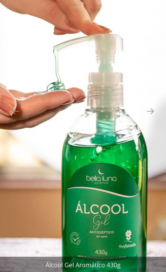 Alcool Gel 430g Alecrim/rosa ylang
