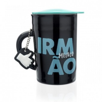 LI2180 CANECA COM TAMPA E CHAVEIRO MELHOR IRMAO