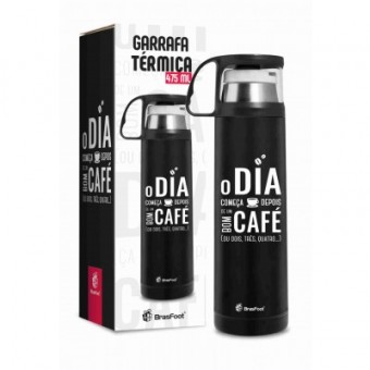2378 GARRAFA TERMICA C/ CANECA G - O DIA COMECA DEPOIS