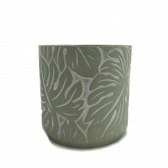 W511-15 VASO DE CIMENTO SORIA CILINDRIGO M DETALHE COSTELA DE ADAO A13XL14CM 