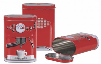 526010 LATA 3D MAQUINA DE CAFE VERMELHA PEQ. 13,6 X 7,5 X