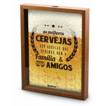 2167 QUADRO VIDRO TAMPINHA 17X27 - AS MELHORES CERVEJAS