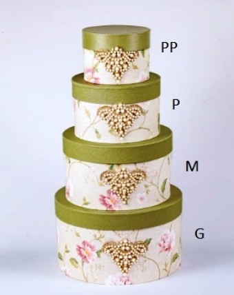 114.1875 M CAIXA TAMPA E FUNDO REDONDA TECIDO DECORADO 115