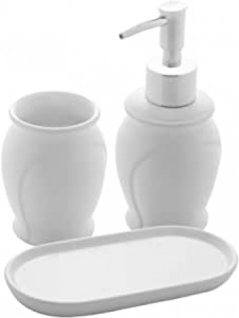 4499 cj 3pc p/banheiro de ceramica paris branco e preto