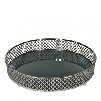 CG-009-103 BANDEJA METAL PRATA LAYERS ESPELHADA 24.5X05 CM