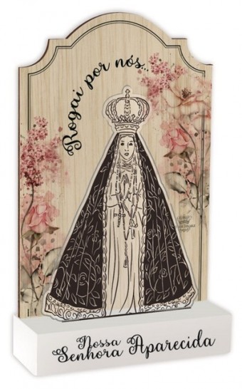 P18375 madeirinha com acrilico nossa senhora aparecida 20,5x12,5
