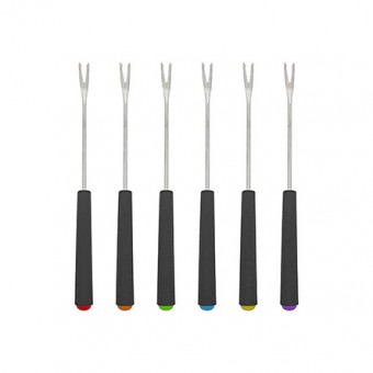 CJGA-005 JOGO DE GARFO PARA FONDUE INOX PRETO 06 PCS