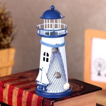 GR-1130 - OBJETO DE DECORACAO, FAROL NAUTICO DECORATIVO -TAMANHO: 19CM - MATERIAL: PLASTICO PVC