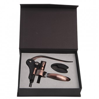 22404 Saca-Rolhas em zamac cor cobre com cortador de lacre