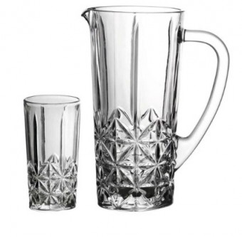 23158 Jogo para refresco Oban em vidro (1L + 6x265ml) transparente