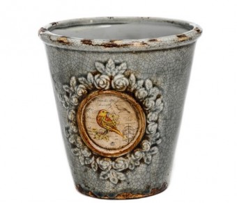 H002 VASO DE FLOR CINZA 19*19*19 CM 1250GRS