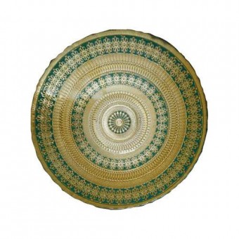 3791 CENTRO DE MESA DE VIDRO ANCARA VERDE 33X33X9CM