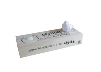 P19357 placa de mesa vela gratidão esquecer...9x21,5x7,5